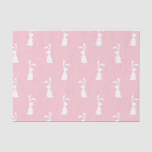 Pastel Colour Bunny Pattern Pink Background Pet Tissue Paper