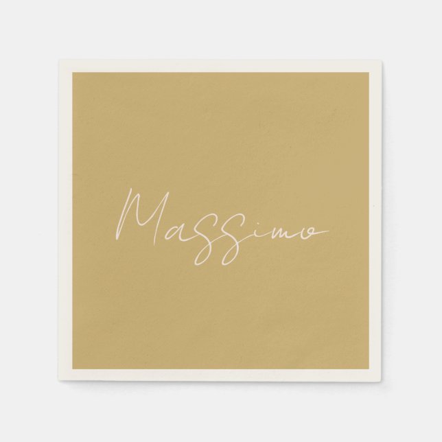 Pastel Colour Calligraphy Elegant Plain Name Napkin (Front)