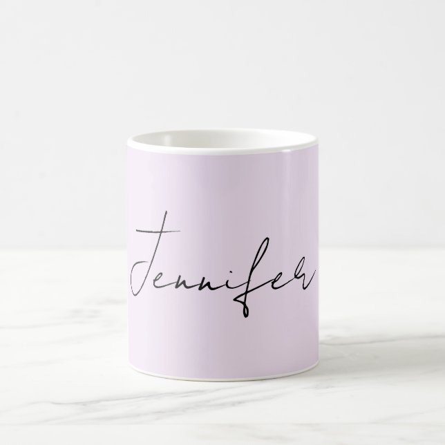 Pastel Colour Calligraphy Elegant Plain Simple Nam Coffee Mug (Center)