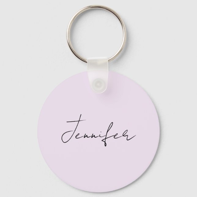 Pastel Colour Calligraphy Elegant Plain Simple Nam Key Ring (Front)