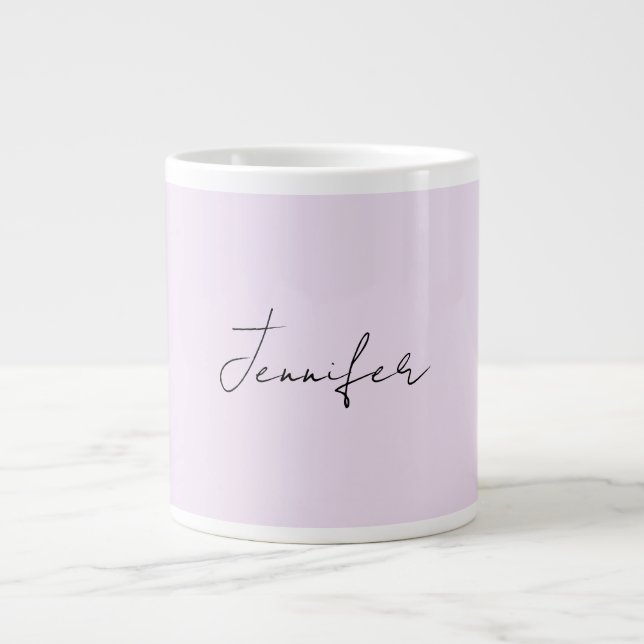 Pastel Colour Calligraphy Elegant Plain Simple Nam Large Coffee Mug (Front)