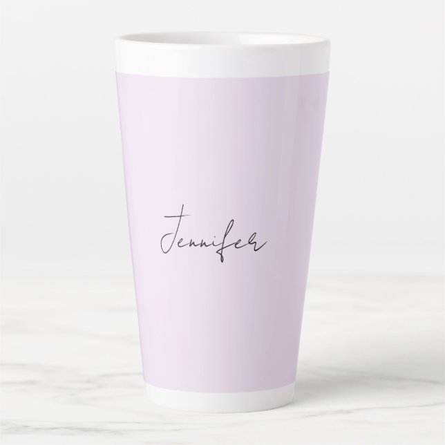 Pastel Colour Calligraphy Elegant Plain Simple Nam Latte Mug (Front)