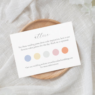 Pastel Colour Dot Attire Wedding Dress Code Enclosure Card