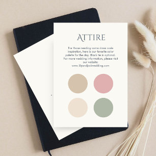 Pastel Colour Dot Wedding Attire Dress Code  Enclosure Card