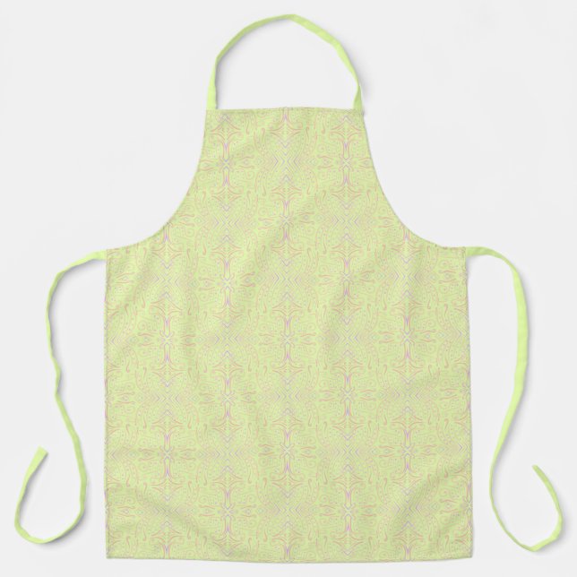 Pastel Colour Dots And Tapered Lines Pattern Art Apron (Front)