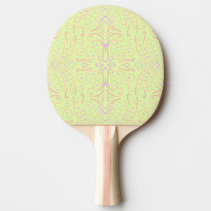 Pastel Colour Dots And Tapered Lines Pattern Art Ping Pong Paddle