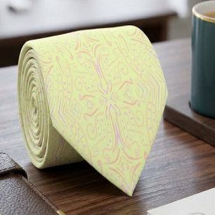 Pastel Colour Dots And Tapered Lines Pattern Art Tie