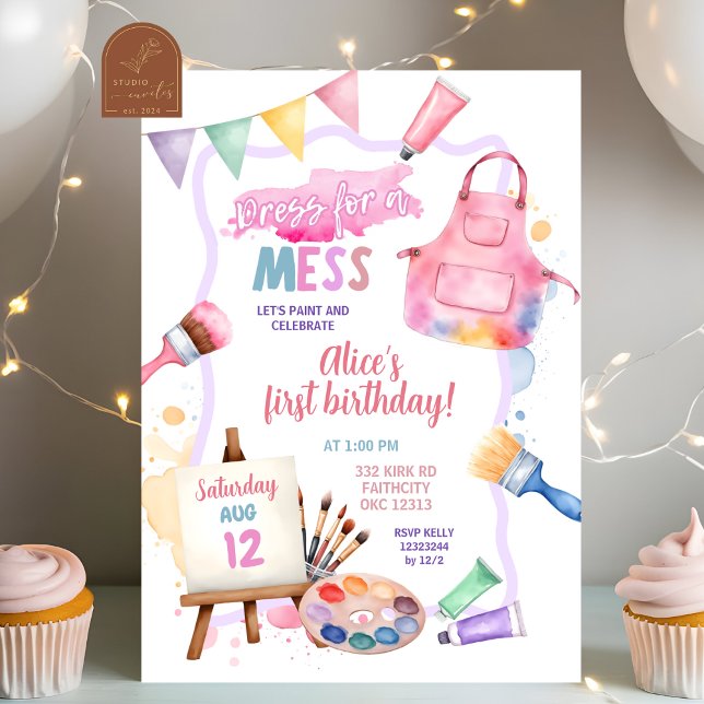 Pastel Colour Dress For a Mess Birthday party  Invitation (Creator Uploaded)