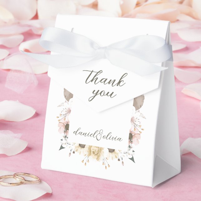 Pastel Colour Floral Wedding Favour Box (Wedding)