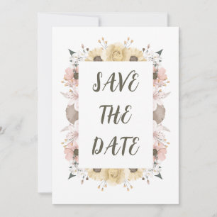Pastel Colour Floral Wedding Save The Date