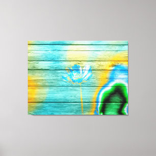 Pastel Colour Flower on Wood Canvas Print