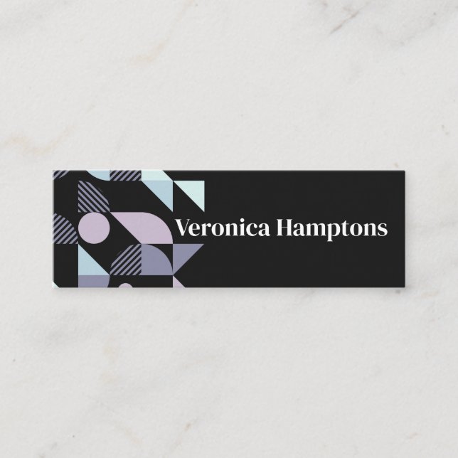 Pastel Colour Geometric Patterns Mini Business Card (Front)