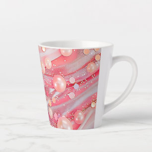 Pastel Colour Glitter Pearl Print Latte Mug
