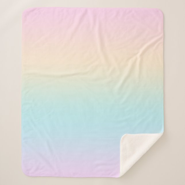 Pastel colour gradient sherpa blanket (Front)