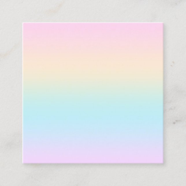 Pastel colour gradient square business card (Front)