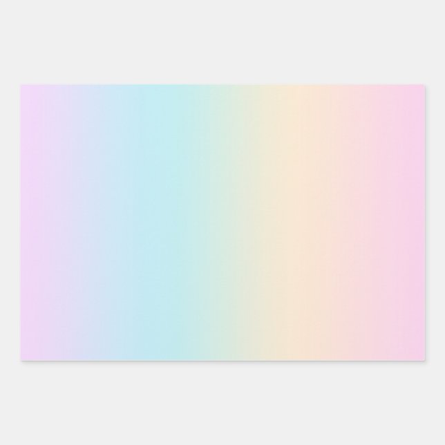 Pastel colour gradient wrapping paper sheet (Front)