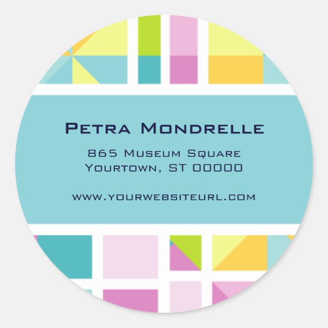Pastel Colour Grid (Aqua) Sticker (Front)