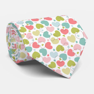Pastel colour heart pattern tie
