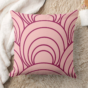 pastel colour modern mid century abstract pink cushion