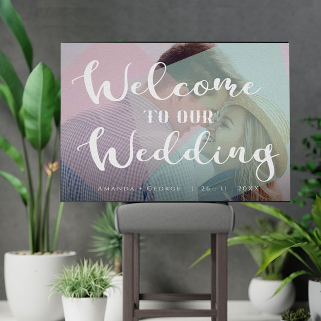 Pastel Colour Photo Wedding Welcome Sign (Creator Uploaded)