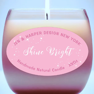 Pastel Colour Pink Rose Product Packaging Labels
