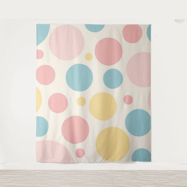 Pastel colour polk dot tapestry (Front)