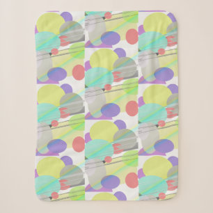 Pastel Colour Round Oval Shape Throw Blanket