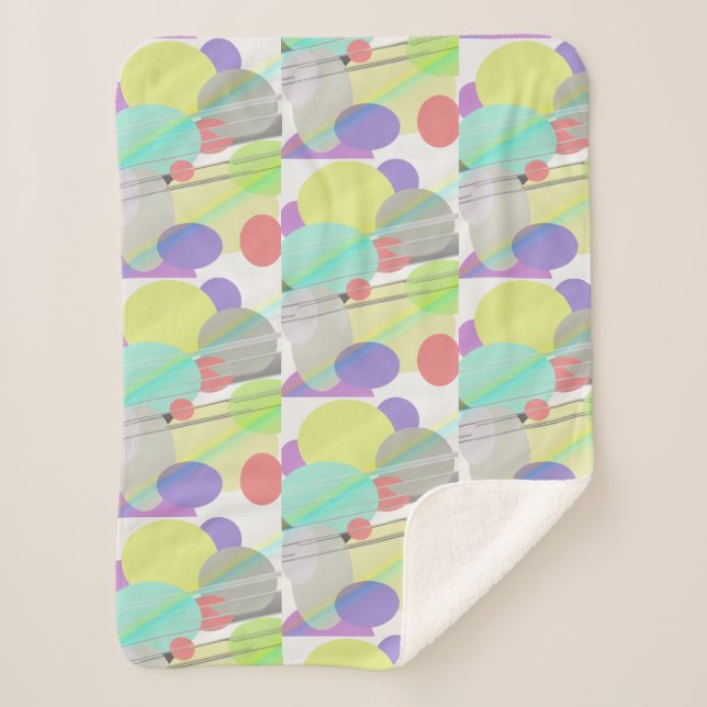 Pastel Colour Round Oval Shape Throw Blanket (Front)