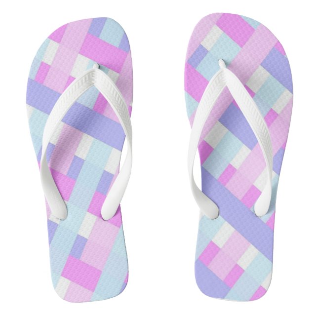 Pastel Colour Spring & Summer Abstract Stripes Flip Flops (Footbed)