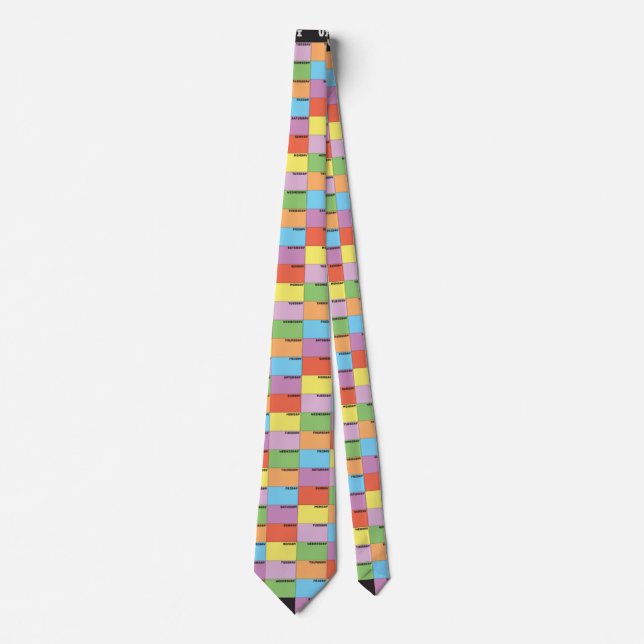 pastel colour square game tie (Front)