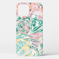 Pastel Colour Tiger Art Pattern