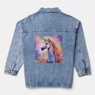 Pastel Colour Unicorn Denim Jacket