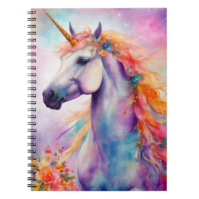 Pastel Colour Unicorn Notebook (Front)