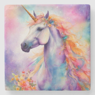Pastel Colour Unicorn Stone Coaster