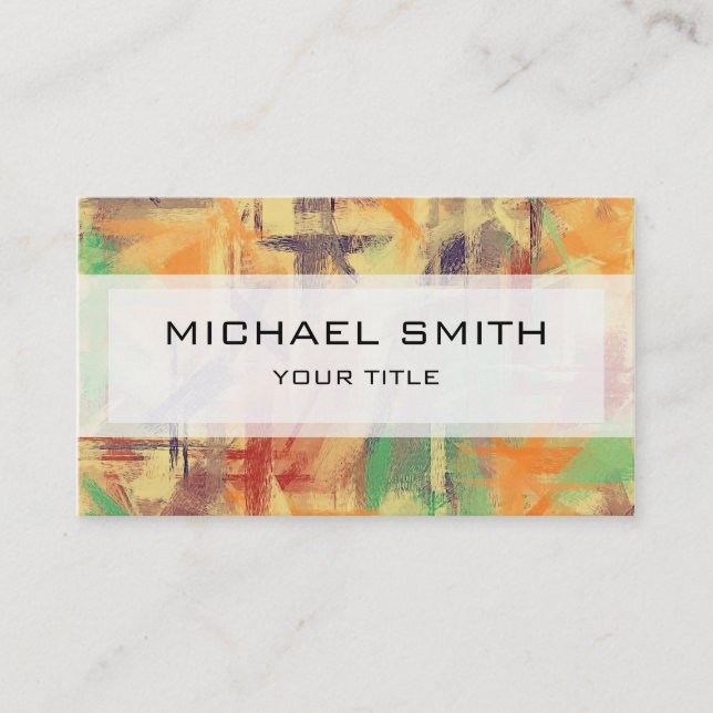 Pastel Coloured Abstract Pattern #3 Business Card (Front)