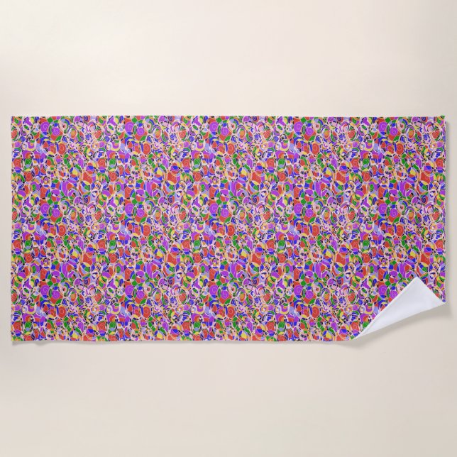 Pastel coloured Abstract  Patterns  Beach Towel (Front)