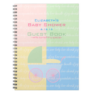 Pastel Coloured Baby Shower Guest Book- Notebook