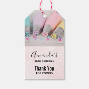 Pastel Coloured Cake Decorating Tool Party Thanks Gift Tags