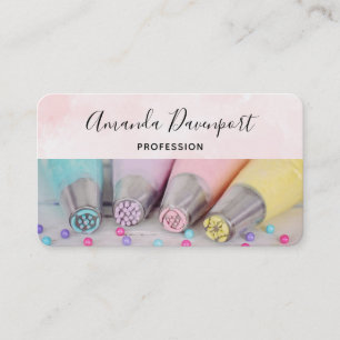 Pastel Coloured Cake Decorating Tools Business Card