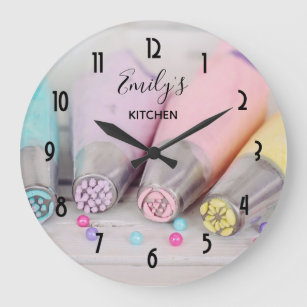 Pastel Coloured Cake Decorating Tools Kitchen Large Clock