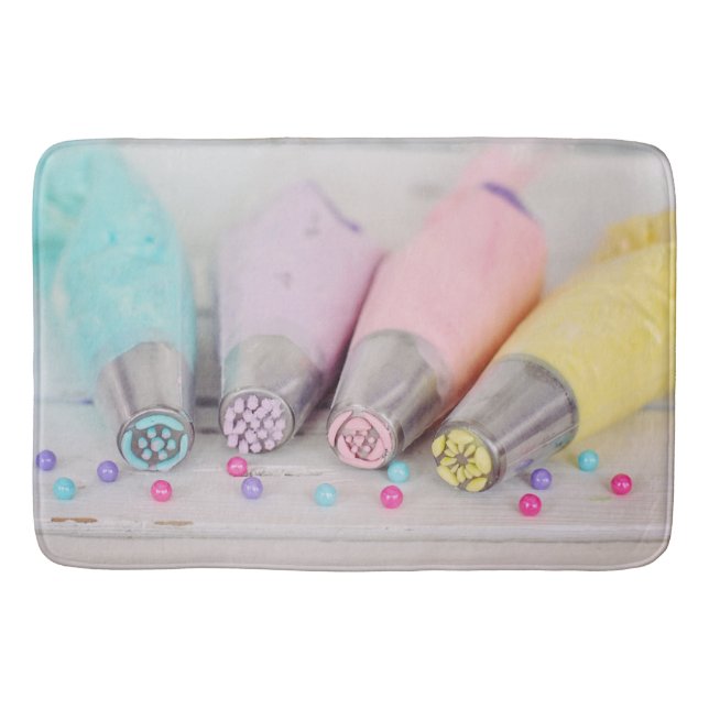 Pastel Coloured Cake Decorating Tools Photograph Bath Mat (Front)