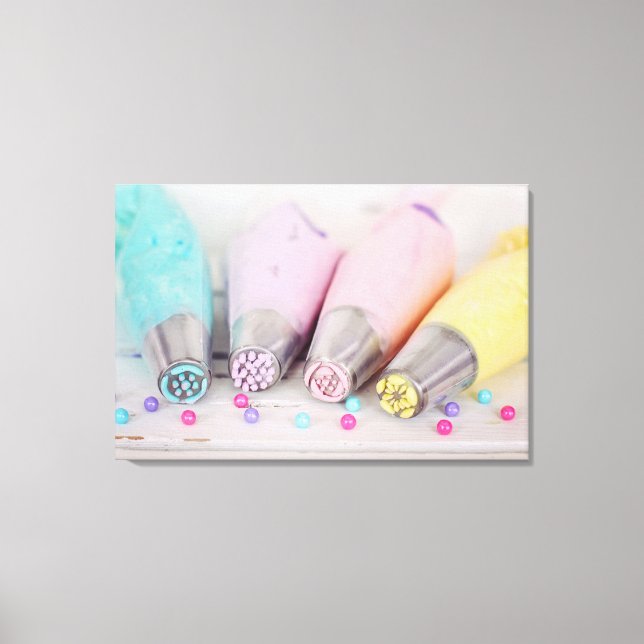 Pastel Coloured Cake Decorating Tools Photograph Canvas Print (Front)