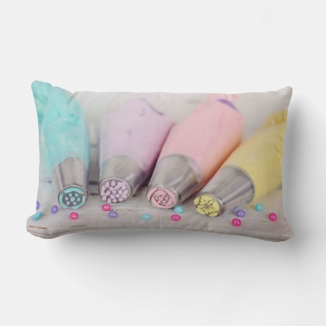 Pastel Coloured Cake Decorating Tools Photograph Lumbar Cushion (Front)
