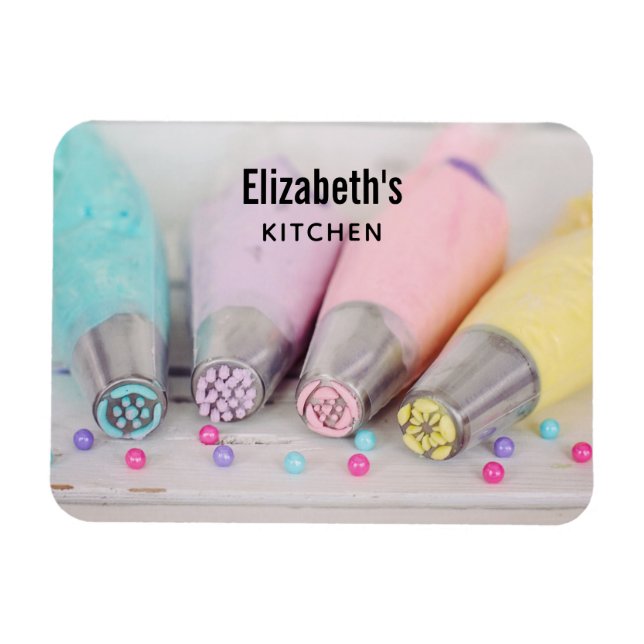 Pastel Coloured Cake Decorating Tools Photograph Magnet (Horizontal)