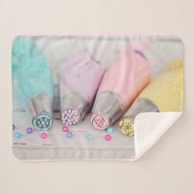 Pastel Coloured Cake Decorating Tools Photograph Sherpa Blanket (Front (Horizontal))