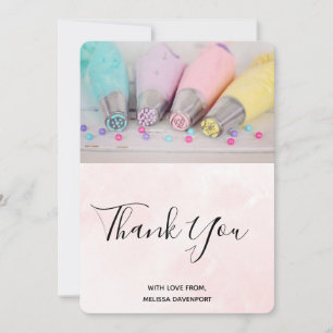 Pastel Coloured Cake Decorating Tools Thank You Card