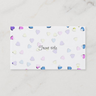 Pastel Coloured Candy Hearts Business Card