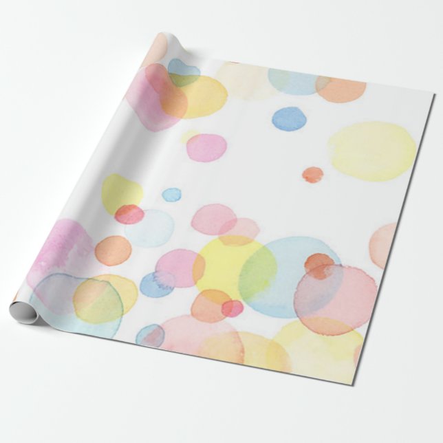 Pastel Coloured Circles Matte Wrapping Paper (Unrolled)