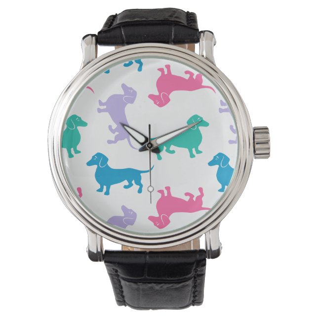 Pastel Coloured Dachshunds Watch (Front)