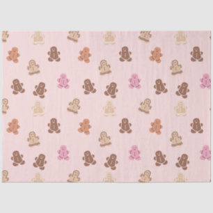 Pastel Coloured Gingerbread Men Christmas Tissue Paper